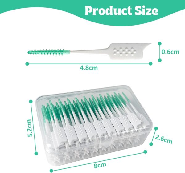 Dental Floss Picks Soft Silicone interdental Brush, Braces Brush, Floss Picks for Teeth, interdental Brush, Disposable interdental Brush, Suitable for Cleaning Teeth Health(Green, 160pcs)