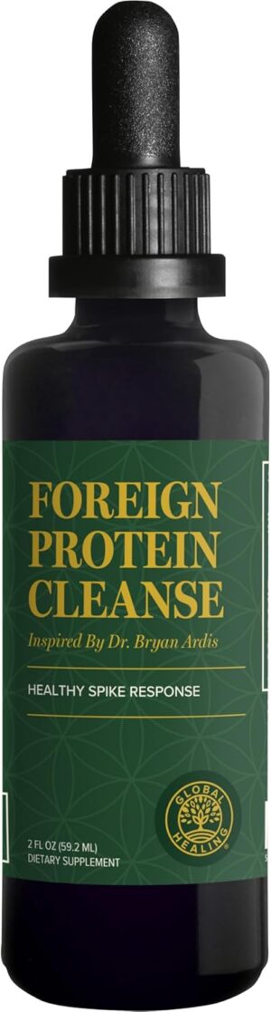 Global Healing Center - Foreign Protein Cleanse (Spike Protein Detox) - Support Formula with Nattokinase and Wormwood - Helps Detox for Immune Support - 2 Fl Oz