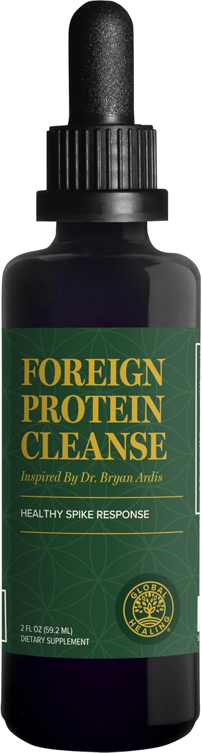 Global Healing Center - Foreign Protein Cleanse (Spike Protein Detox) - Support Formula with Nattokinase and Wormwood - Helps Detox for Immune Support - 2 Fl Oz