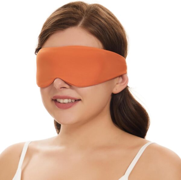 ALASKA BEAR Sleep Mask Headband Design, Blindfold Eye Mask for Women Men 100% Blackout for Meditation Workout Travel, All Sleeping Positions (Tangerine)