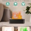 Flame Air Diffuser, Humidifier, Essential Oil Diffuser - 7 Colors, 180mL Capacity (8 Hours), Noiseless Operation, Auto-Off Protection - Perfect for Home Bedroom Office Gifts(Black)