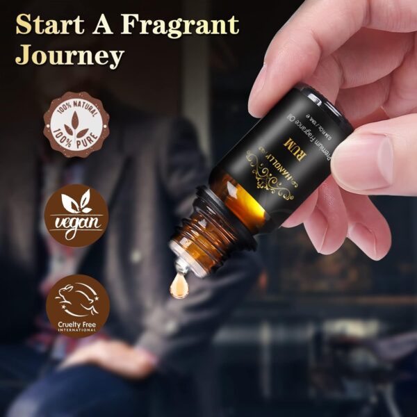 Essential Oils Set, Men Scents Fragrance Oil Aromatherapy Essential Oils Kit for Diffuser (6x10ML) - Sandalwood, Cedar, Leather, Sweet Tobacco, Rum, Cologne Aromatherapy Oils for Men, Gift for Men