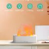 Flame Air Diffuser, Humidifier, Essential Oil Diffuser - 7 Colors, 180mL Capacity (8 Hours), Noiseless Operation, Auto-Off Protection - Perfect for Home Bedroom Office Gifts(Black)