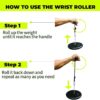 Wrist and Forearm Blaster, Muscle Strength Wrist Roller & Forearm Roller for Training with Soft Foam Grip Handles, Weight-Bearing Rope Training Fitness Equipment Anti-Slip for Gym and Home