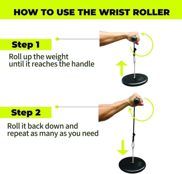 Wrist and Forearm Blaster, Muscle Strength Wrist Roller & Forearm Roller for Training with Soft Foam Grip Handles, Weight-Bearing Rope Training Fitness Equipment Anti-Slip for Gym and Home