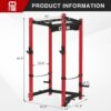 3"x3" Power Cage, 2400LB Multi-Function Power Rack, Commercial Squat Rack with Optional Full Body Workouts Attachments, Dip Bar, Smithbar, LAT Pulldown, Leg Extension and Curl for Home Gym
