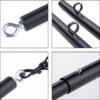 Spreader Bar Heavy Duty Stainless Steel Expandable Black Bar with 4pcs Furry Black Adjustable Strap,Sports Aid Training Fitness Gear Pilates Aid Kit, Home Indoor Yoga Set