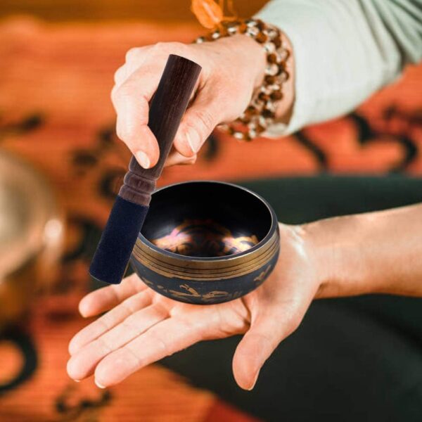DomeStar 3.3 Inch Tibetan Singing Bowl Set, Hand Hammered Sound Bowls Meditation Set for Yoga Meditation, Sound Therapy, Spiritual Gatherings and Stress Relief