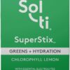 Sol-ti Organic Electrolyte Greens + Hydration Drink Mix, Superfood Hydration Sticks, SuperStix, Non-GMO, Vegan, Chlorophyll Lemon, 14 Sticks