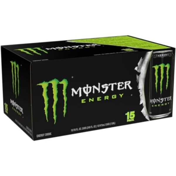 Monster Energy Drink, Green, Original, 16 Ounce (Pack of 15)