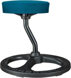 Fitness Seat, ADHD Chair Stool for Stability, Balance, Yoga, Office, School, Wellness, Active Sitting with Non-Slip Base and Washable Seat Cover-Blue