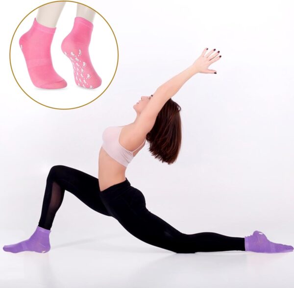 5 Pairs Yoga Socks with Grips for Women, Non Slip Socks for Women, Pilates Socks with Grips, Non Slip Pilates Grip Socks, Yoga Pilates Anti Skid Socks, Non Slip Barre Hospital Socks