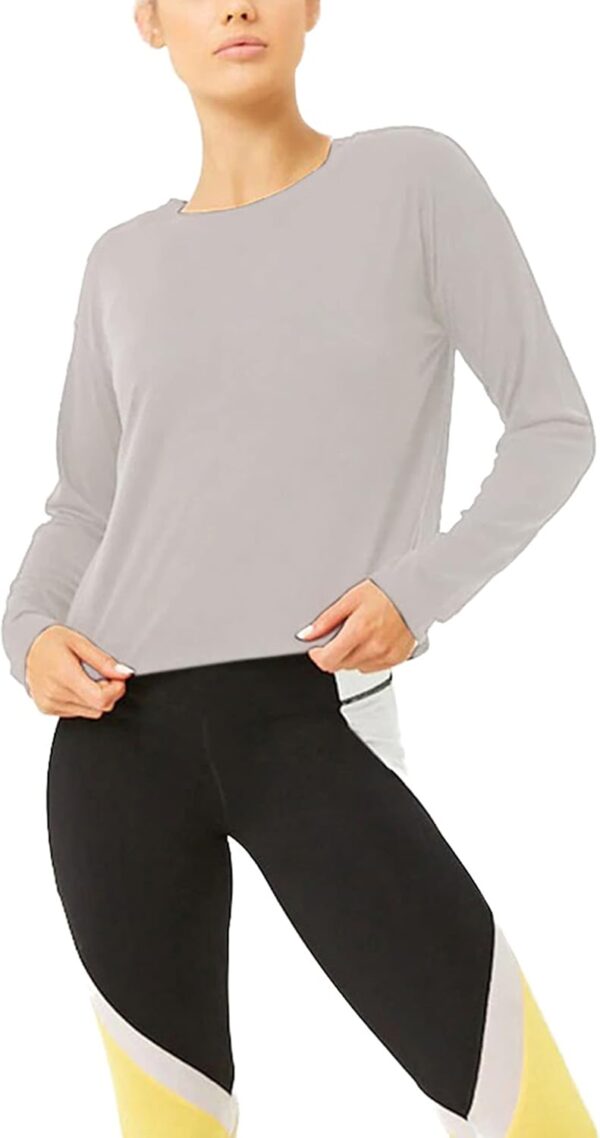 Bestisun Long Sleeve Workout Shirts Yoga Dance Tops Open Back Athletic Clothes for Women