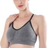 AKAMC Women's Cross Back Sport Bras,Adjustable Straps Padded Criss Cross Cropped Bras for Yoga Workout Fitness