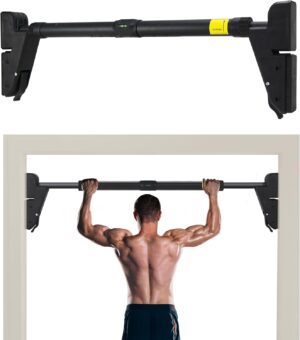 FICTOR Door Pull up Bar for Doorway, Strength Training Equipment, Adjustable Door Frame, Non-slip Chin up Bar for Home Gym, with No Screw Installation