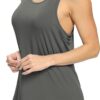 Bestisun Workout Yoga Athletic Shirts Racerback Long Tank Tops Loose fit for Women