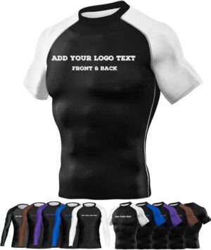 Custom Your Own Print Front & Back BJJ Foundation Rash Guard - Ranked No Gi Jiu Jitsu Rashguard