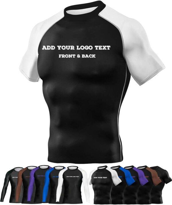 Custom Your Own Print Front & Back BJJ Foundation Rash Guard - Ranked No Gi Jiu Jitsu Rashguard