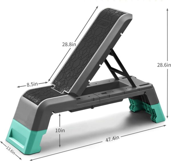 leikefitness Multifunctional Aerobic Deck with Cord Workout Platform Adjustable Dumbbell Bench Weight Bench Professional Fitness Equipment for Home Gym