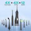 COSLUS Water Flosser & Electric Toothbrush Combo: 300ML, Portable, Cordless, Waterproof, Black, Teeth Cleaning, Deep & Daily Use - Water Dental Pick Oral Care Combo