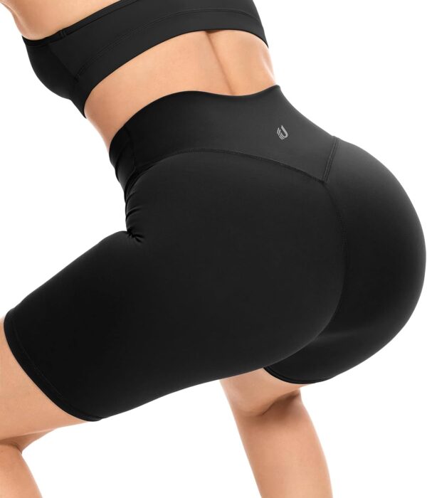 UEU No Front Seam 5"/8"/10", High Waisted Sports Shorts for Women with Tummy Control, Workout Gym Running Yoga Shorts