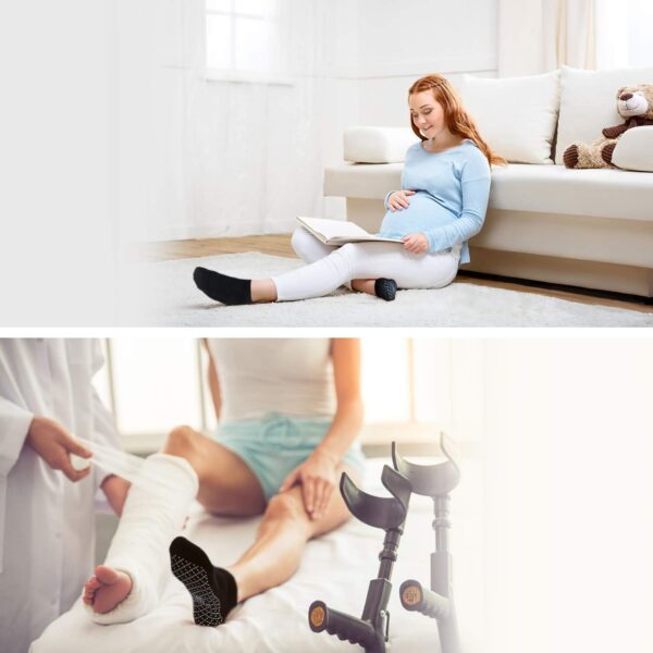 unenow Unisex Non Slip Grip Socks with Cushion for Yoga Pilates Barre Home & Hospital