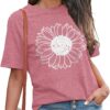 Women's Summer Tops Sunflower T Shirts for Women Cute Graphic Loose Tees Crew Neck Short Sleeve Casual Tops