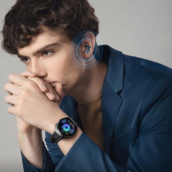 Smart Watch with Wireless Earbuds, Bluetooth Call Watches for Men 1.53" Steel Material Ultra-Thin Body 9D Sound Effects,Fitness Tracker Sports Watch, Compatible iPhone Android (96 Silver)