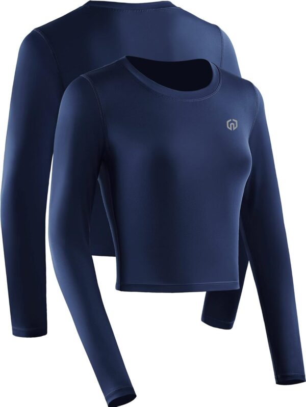 NELEUS Women's Running Workout Athletic Crop Shirts Pack of 3