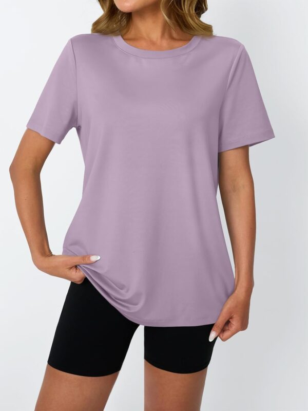 AUTOMET Women's Workout Tops Short Sleeve Gym Shirts Summer Athletic Yoga Tshirts Loose Fit Casual Clothes 2025