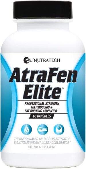 Atrafen Elite - Professional Strength Diet Aid That Supports Weight Management, Promotes Energy and Helps Suppress Food Cravings & Appetite. Dietary Supplement. 60 Pills.