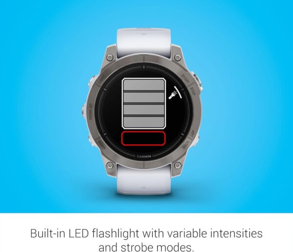 Garmin epix Pro (Gen 2) Sapphire Edition, 47mm, High Performance Smartwatch, Advanced Training Technology, Built-in Flashlight, Whitestone