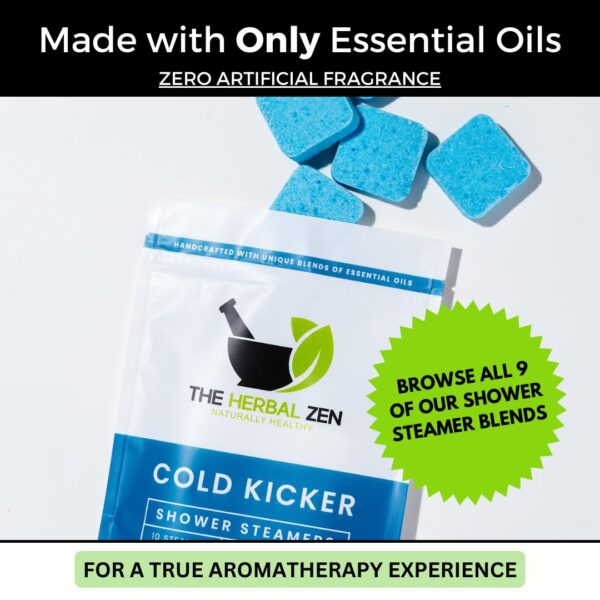 Cold Kicker Shower Steamers Aromatherapy, Eucalyptus Shower Steamer, Shower Bombs Made in the USA, Menthol Shower Steamer, Self Care Gifts, Christmas Gifts, Shower Steamers for Women and Men