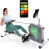 ShareVgo Smart Home Rowing Machine Bluetooth Compact Foldable Magnetic Rower with Fitness APP, Max Weight 285lbs Ergometer - SRM2000