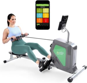 ShareVgo Smart Home Rowing Machine Bluetooth Compact Foldable Magnetic Rower with Fitness APP, Max Weight 285lbs Ergometer - SRM2000