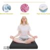 Velvet Zabuton Meditation Mat, 31 * 31 inches, Yoga Meditation Cushion Floor (Black)