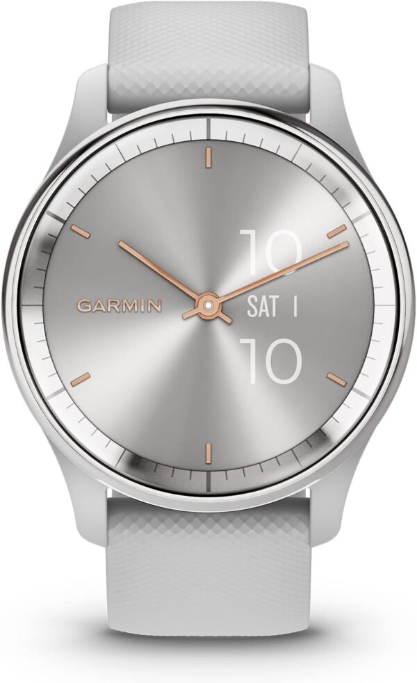 Garmin vívomove Trend, Stylish Hybrid Smartwatch, Long-Lasting Battery Life, Dynamic Watch Hands and Touchscreen Display, Mist Gray