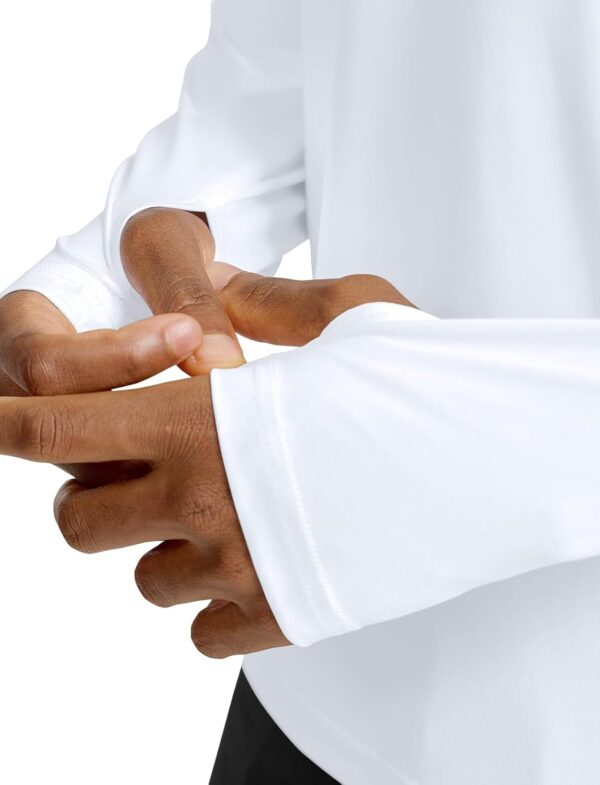 Mens Long Sleeve Workout Shirts Light Weight Quick Dry UV/SPF Athletic T-Shirt Running Hiking with Thumb Holes