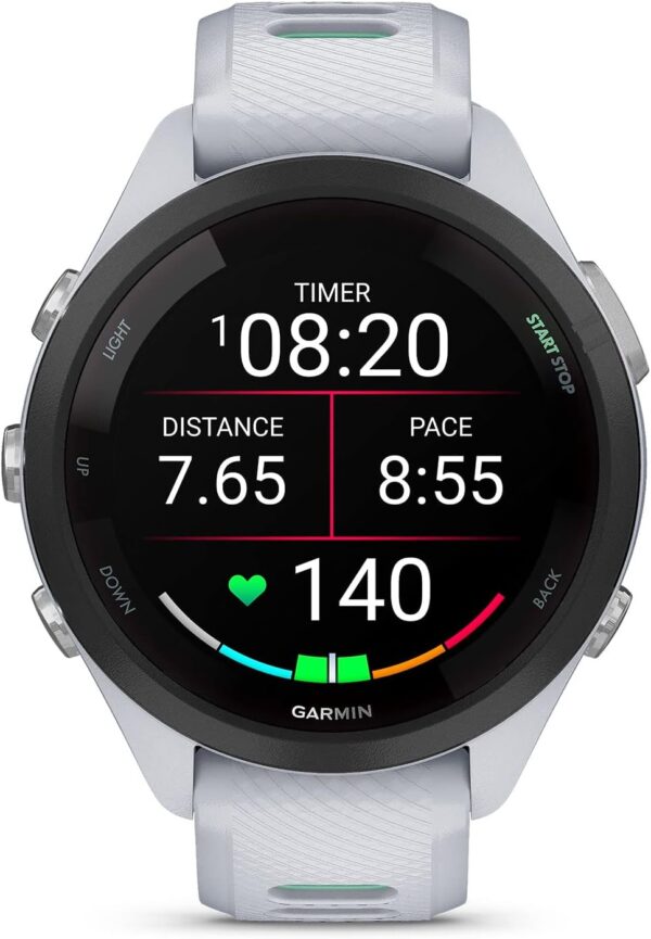 Garmin Forerunner 265S Advanced Multisport Touchscreen Smartwatch, Whitestone | Heart Rate Monitor, Training Stats, Daily Suggested Workouts, Up to 15 Day Battery Life with Signature Gift Bundle