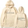 Dear Person Behind Me Hoodie You are Enough Sweatshirt Mental Health Hoodie Christian Jesus Loves You Hoodies for Women