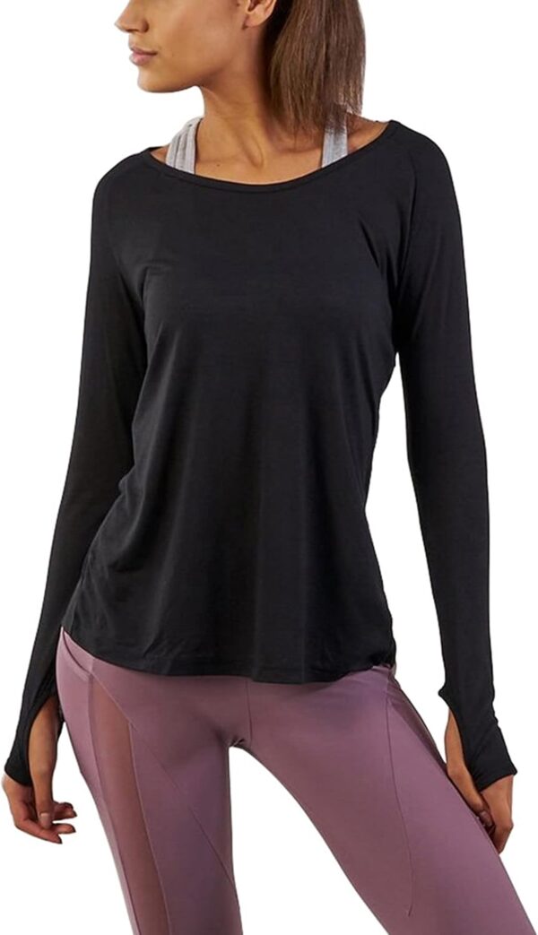 Bestisun Long Sleeve Yoga Workout Tops Lightweight Thumbhole Shirts Athletic Wear for Women