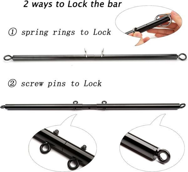 Black Spreader Pilates Exercise bar, Restore Pilates Bar with 4 Adjustable Strap, Exercise Guide, Home Yoga Training Fitness Gear, Stretching Exercise Tools