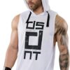 Men's Sports Fitness Vest for Outdoor Running and Training, Sleeveless Hooded Loose Fit Tank Top