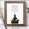 Buddha Quotes Wall Decor - Inspirational Quote Wall Art - Zen Meditation Decor - Buddha Statue Art - Spiritual Gifts for Women, Men - New Age Spa Room Decoration - Yoga Artwork - Buddhism Buddhist