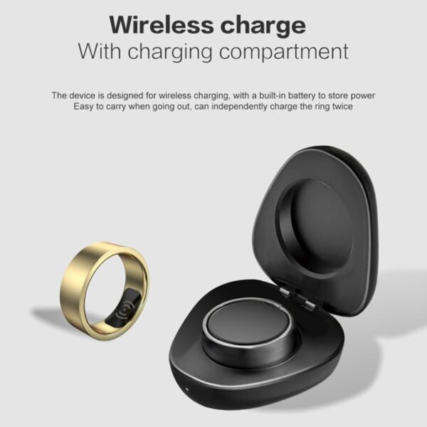 Smart Ring Health Tracker,Sleep Quality Monitor Fitness Step Counting Ring with Charging Case,IP68 Waterproof and Dustproof,Great Gift for Women & Men(Black,21#)