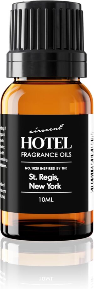 Hotel Diffuser Oil Inspired by The St. Regis Hotel Scent - AirScent No. 1025 Aroma and Essential Oil Blend - 10 mL, 0.34 fl oz Glass Bottle with Dropper Cap for Aromatherapy Diffusers and Humidifiers