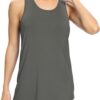 Bestisun Workout Yoga Athletic Shirts Racerback Long Tank Tops Loose fit for Women