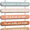 Yookeer Mental Health Reminders Wall Art Decors Positive Psychology Affirmations Wall Decor Wooden Hanging Pediments Inspirational Art for Counseling Therapy Office Students Classroom(Bright Color)
