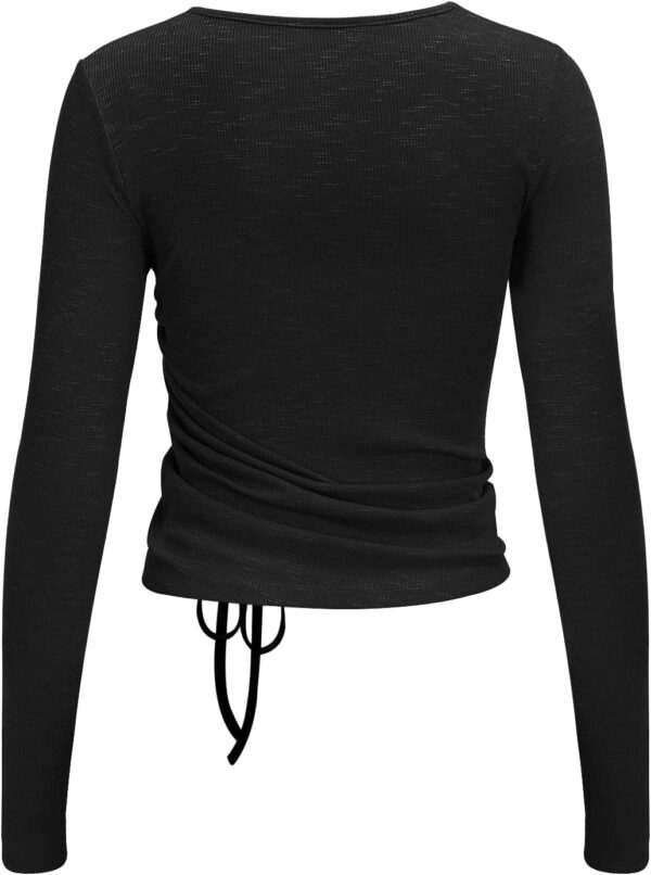 Womens Long/Short Sleeve Workout Tops Ruched Side Yoga Atheltic Shirt Slim Fitted