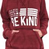 Hongqizo Womens Be Kind Hooded Sweatshirt Long Sleeve Pocket Sweatshirt Hoodies
